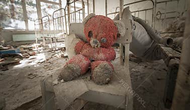 Chernobyl - Teddy bear in abandoned kindergarten