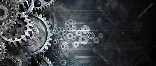 Business Cogs Technology Banner Background