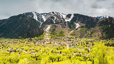Panorama of famous Aspen, Colorado