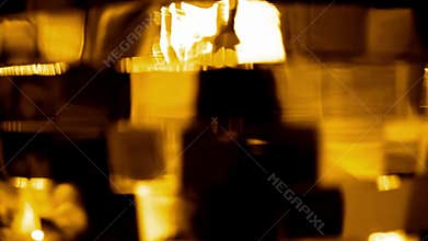 Sparkling gold disco ball on a glowing background