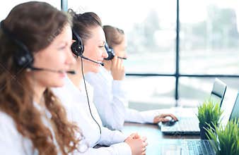 Portrait of smiling female customer service agent