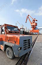 Heavy truck in the harbor