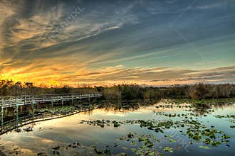 Everglades Sunset - Serene Sanctuary - Anhinga Trail