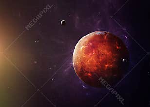 The Mars from space showing all they beauty
