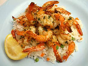 Shrimp Scampi and Rice
