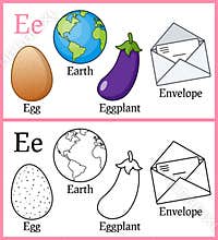 Coloring Book for Children - Alphabet E