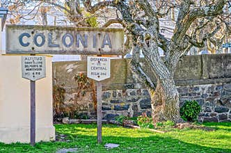 Colonia, Uruguay, South America, city sign, history