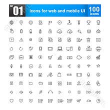 Simple line icons for web design and mobile ui