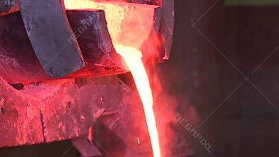 Molten metal poured from ladle