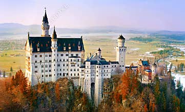 Neuschwanstein, beautiful castle near Munich in Bavaria, Germany