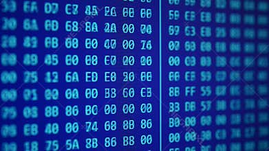 Hexadecimal program code scrolling