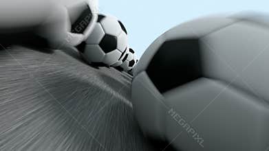 Endless soccer balls flight