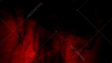 Creepy Black Ink Swirl over Red Background Abstract