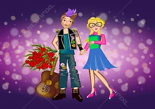 Opposites attract between bookworm girl and punkers