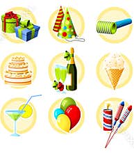 Birthday icon set