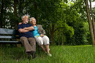 Elderly couple enjoying the view