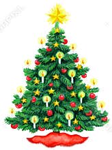 Christmas Tree Watercolor