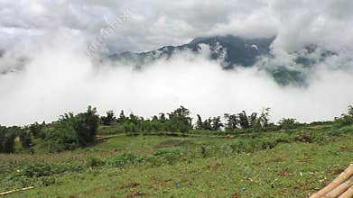 Beautiful mountains in highlands of Sapa in Vietnam