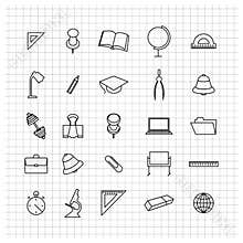 School set of icons, vector illustration.