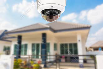 CCTV Home camera security operating at house.