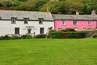 Boscastle village cottage, Cornwall, England, UK