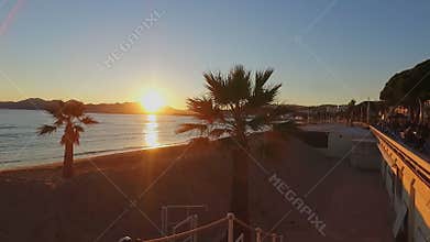 French Riviera at sunset