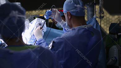 Robotic Surgery. Medical robot da Vinci.