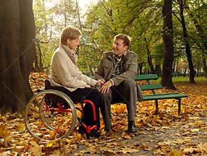 Couple in the fall park