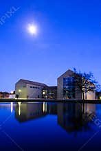 Aarhus University campus - evening blue