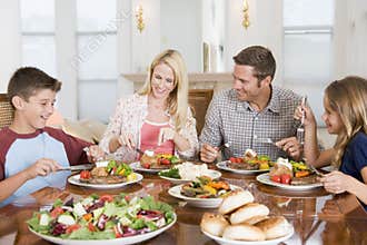 Family Enjoying meal, mealtime Together