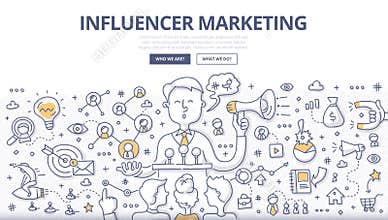 Influencer Marketing Doodle Concept