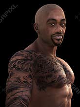 Black African American Tatoo Illustration