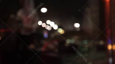 Abstract coffee shop in front of mirror, soft and blur concept