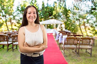 Wedding planner smiling