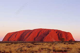 Red sunset colors of Uluru Ayers Rock, Australia