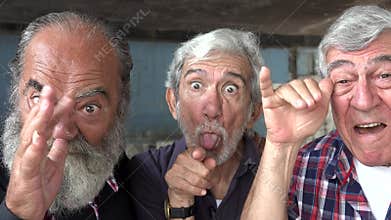 Elderly Men Acting Silly