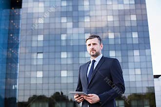 Entrepreneur working in city