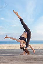 Acrobatic balance, young gymnast