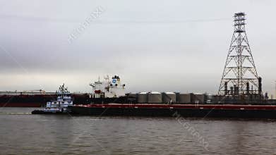 4K UltraHD Timelapse of marine shipping near Houston, Texas
