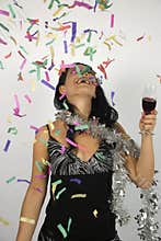 Happy woman new year party