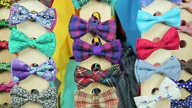 The collection of colorful bow-ties