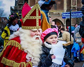 Sinterklaas, Saint Nicolas Posing for photos