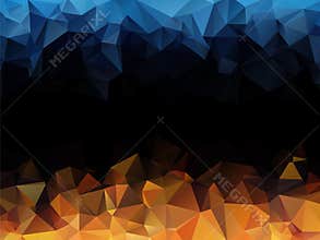 Blue orange black abstract background