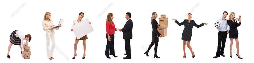 Business people with different concepts