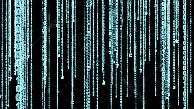 Blue binary code matrix effect