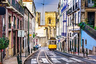 Lisbon Tram and Cityscape