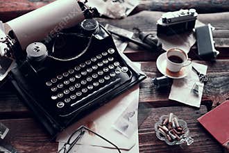 Vintage typewriter on a desk
