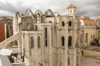 Ruins of Carmo church and convent in Lisbon, Portugal