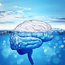 Human brain in sea