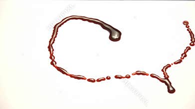 Heart drawn in blood. bloody heart. dripping blood